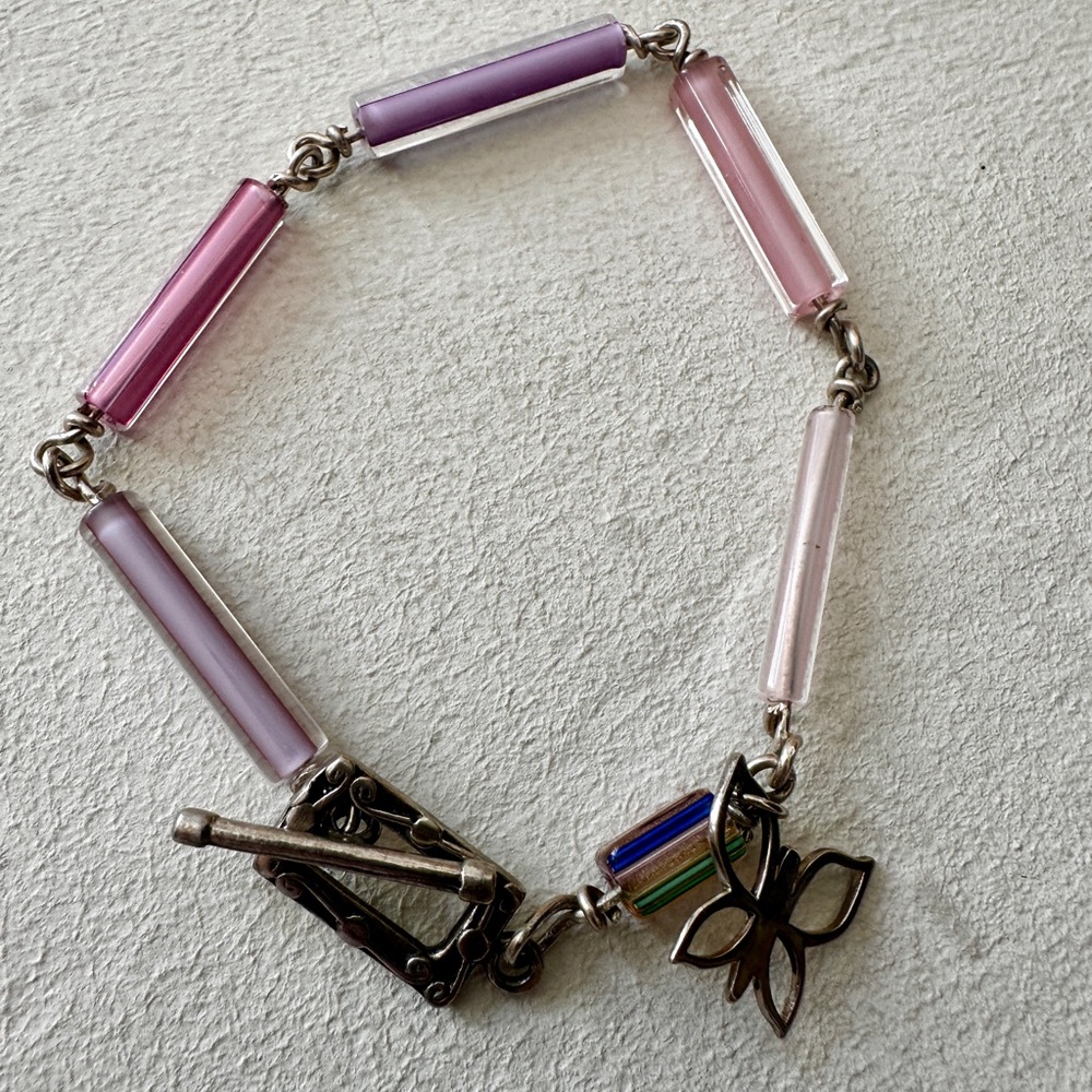 Cane Glass Butterfly Bracelet